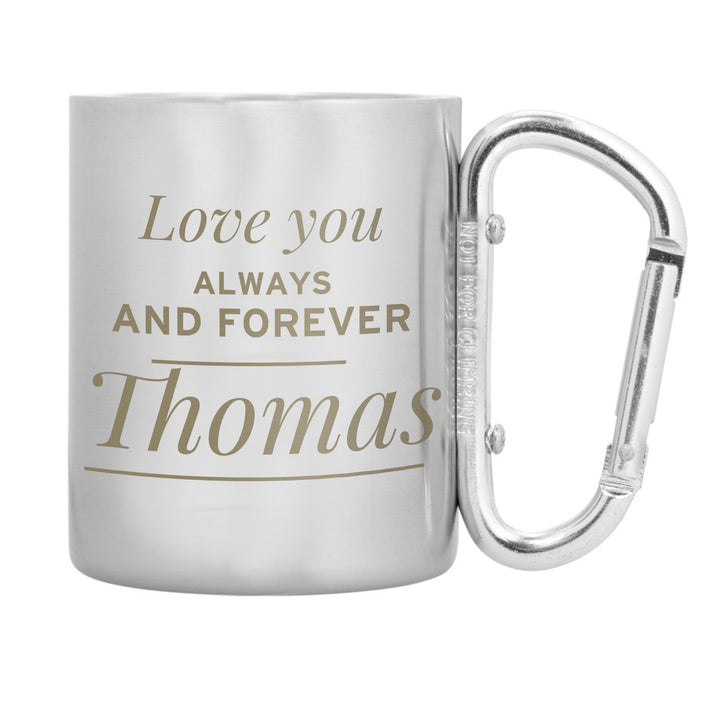 Buy Personalised 'Any Message' Stainless Steel Mug at www.giftsfinder.co.uk