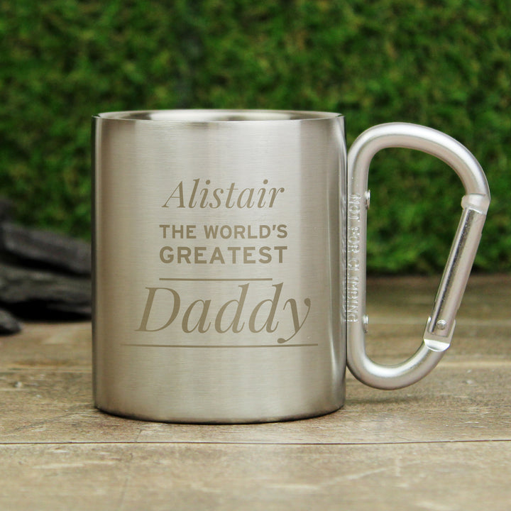 Buy Personalised 'Any Message' Stainless Steel Mug at www.giftsfinder.co.uk