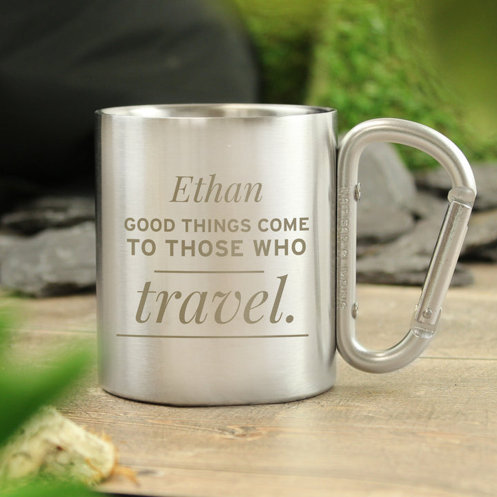 Buy Personalised 'Any Message' Stainless Steel Mug at www.giftsfinder.co.uk