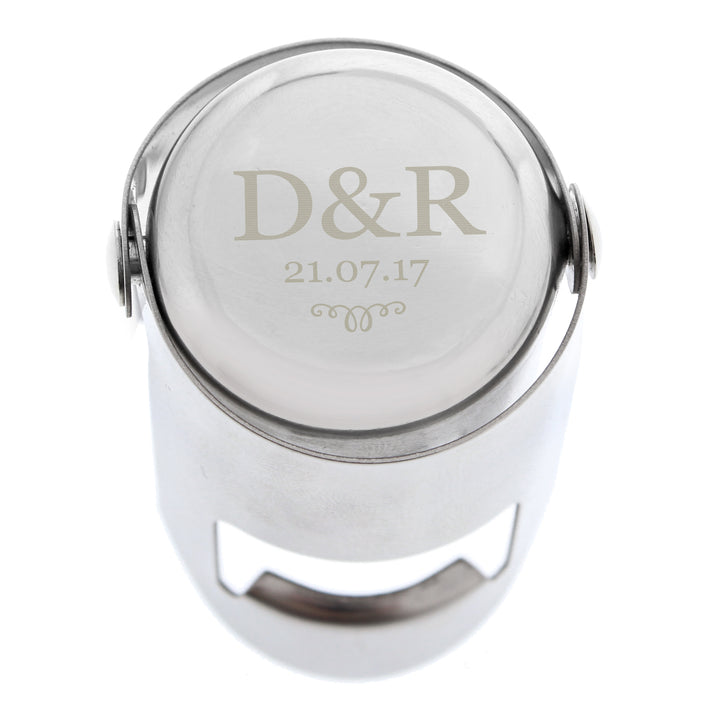 Personalised Monogram Bottle Stopper - part of the Gifts Finder Personalised Wine Stoppers collection