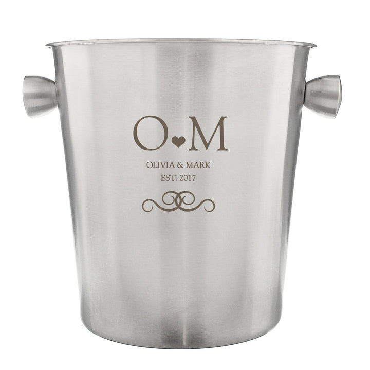 Buy Personalised Monogram Stainless Steel Ice Bucket at www.giftsfinder.co.uk