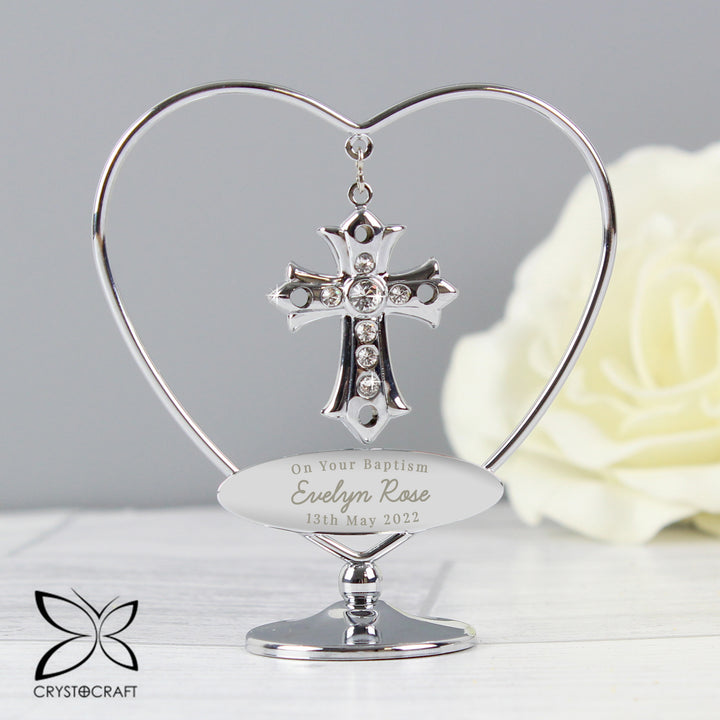 Personalised Crystocraft Cross Ornament - part of the Gifts Finder Personalised Ornaments & Keepsakes collection