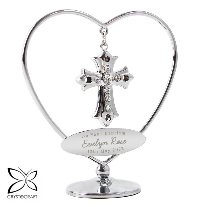 Personalised Crystocraft Cross Ornament - part of the Gifts Finder Personalised Ornaments & Keepsakes collection