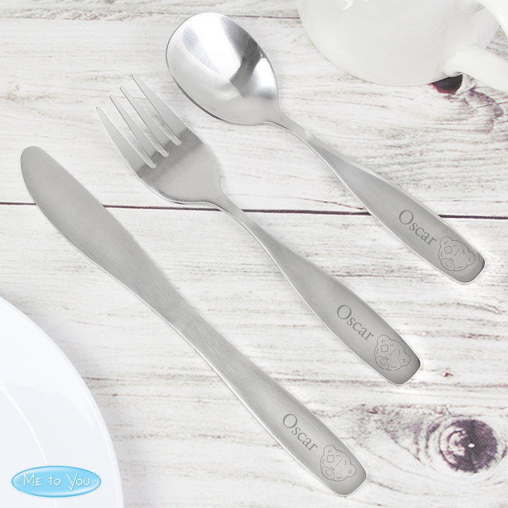 Buy Personalised Tiny Tatty Teddy 3 Piece Cutlery Set at www.giftsfinder.co.uk