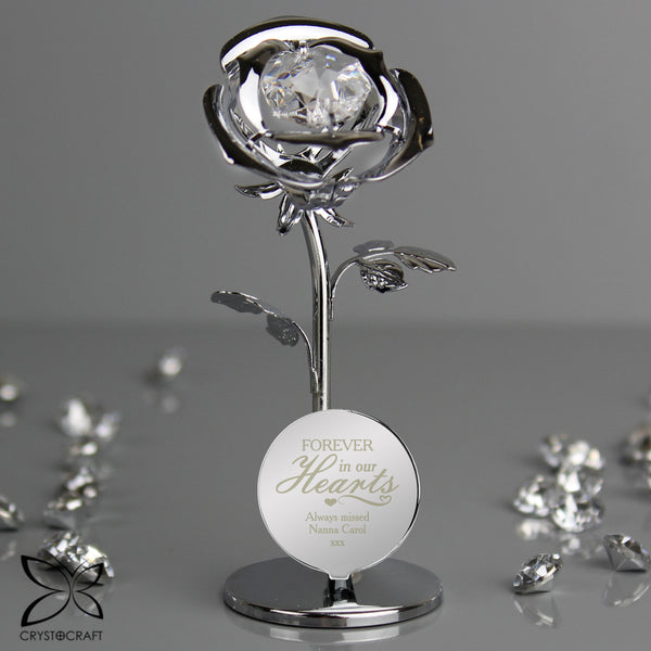 Buy Personalised Forever in Our Hearts Crystocraft Rose Ornament available now at www.giftsfinder.co.uk