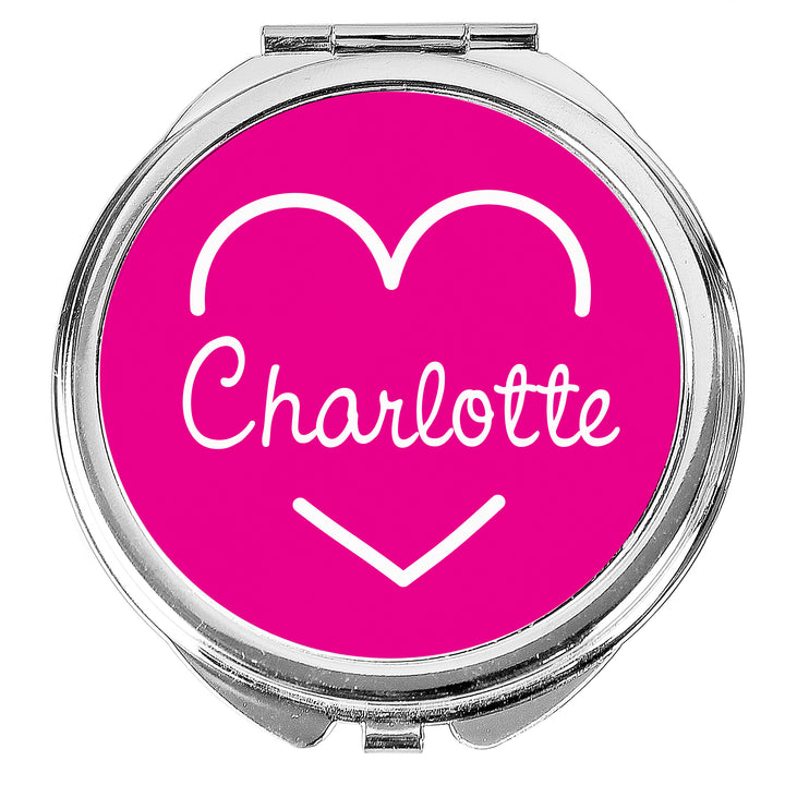 Personalised Pink Name Compact Mirror - part of the Gifts Finder Personalised Compact Mirrors collection