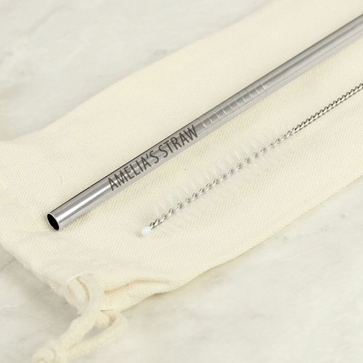 Buy Personalised Reusable Eco Steel Straw at www.giftsfinder.co.uk