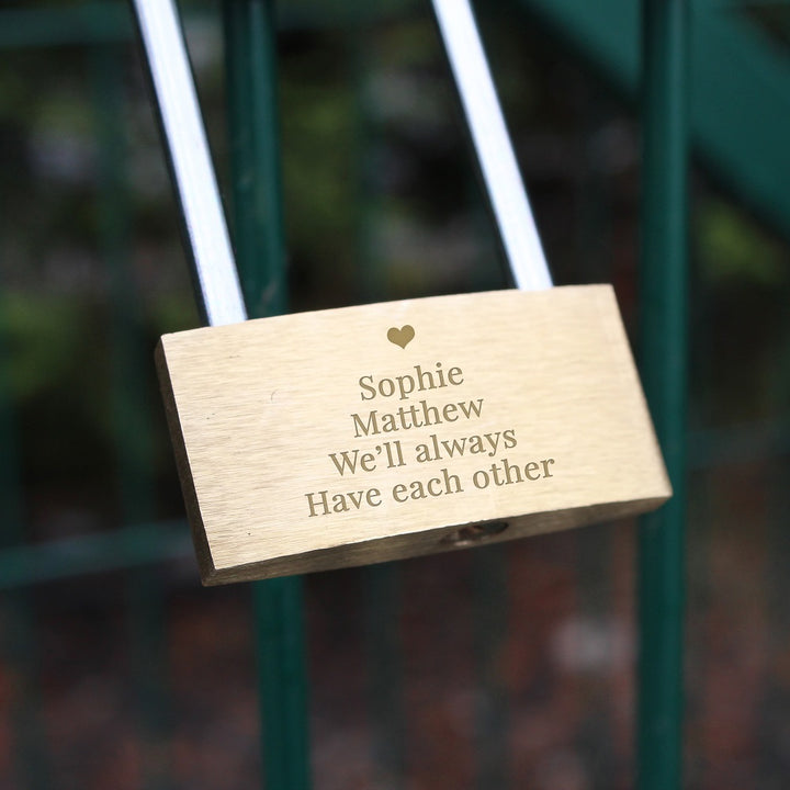 Buy Personalised Heart Motif Any Message Padlock available now at www.giftsfinder.co.uk