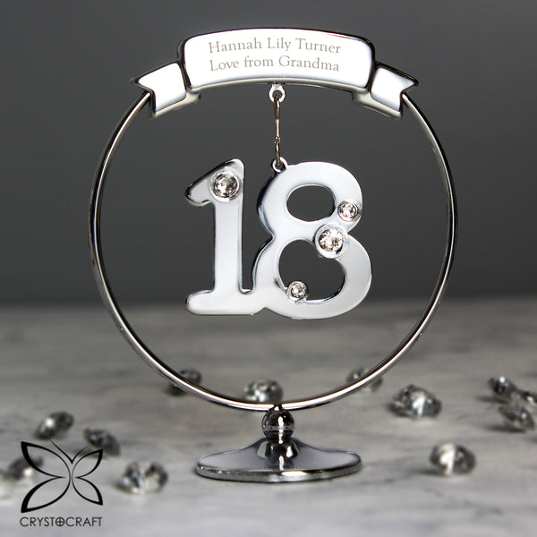 Buy Personalised Crystocraft 18th Celebration Ornament available now at www.giftsfinder.co.uk