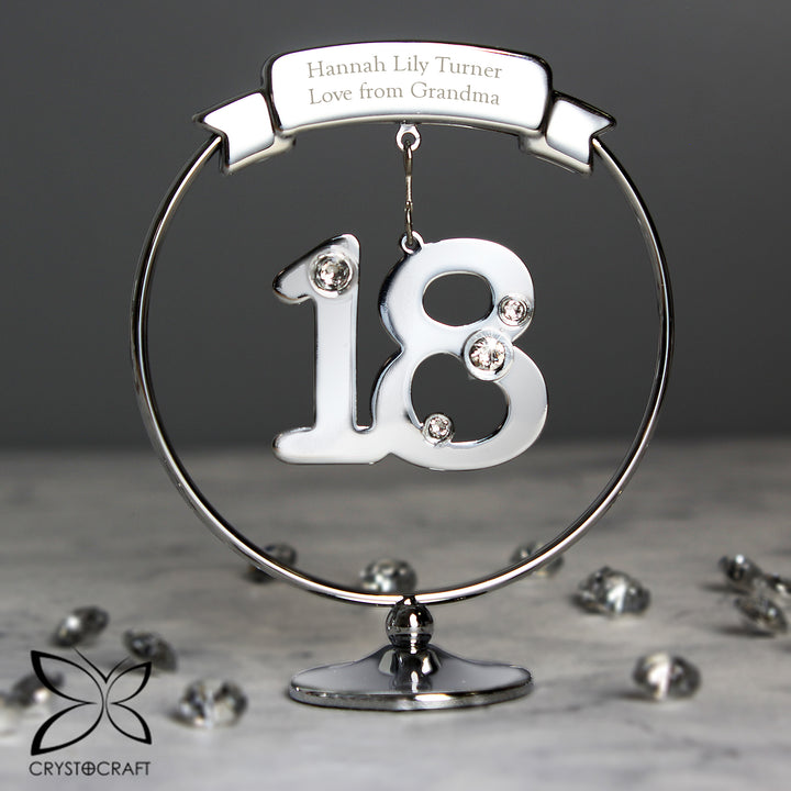 Personalised Crystocraft 18th Celebration Ornament - part of the Gifts Finder Personalised Ornaments & Keepsakes collection