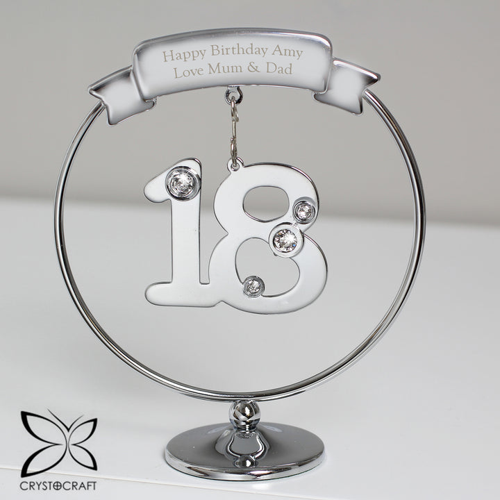 Personalised Crystocraft 18th Celebration Ornament - part of the Gifts Finder Personalised Ornaments & Keepsakes collection