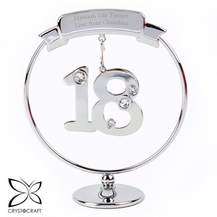 Personalised Crystocraft 18th Celebration Ornament - part of the Gifts Finder Personalised Ornaments & Keepsakes collection