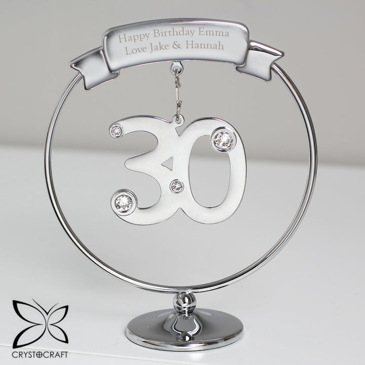 Personalised Crystocraft 30th Celebration Ornament - part of the Gifts Finder Personalised Ornaments & Keepsakes collection