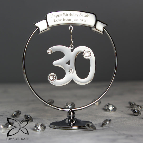 Buy Personalised Crystocraft 30th Celebration Ornament available now at www.giftsfinder.co.uk