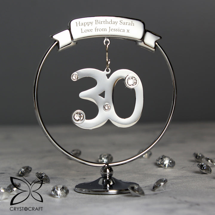 Personalised Crystocraft 30th Celebration Ornament - part of the Gifts Finder Personalised Ornaments & Keepsakes collection