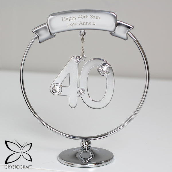 Buy Personalised Crystocraft 40th Celebration Ornament available now at www.giftsfinder.co.uk