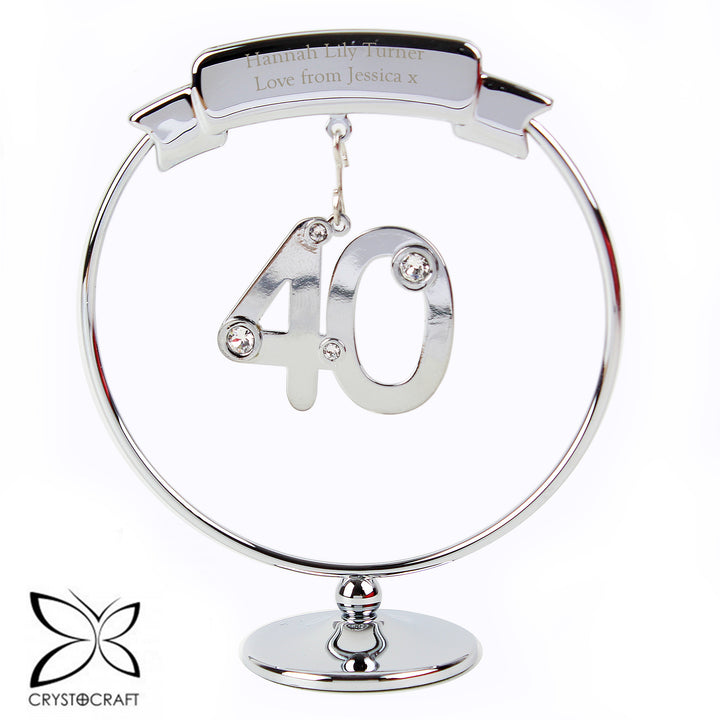 Personalised Crystocraft 40th Celebration Ornament - part of the Gifts Finder Personalised Ornaments & Keepsakes collection