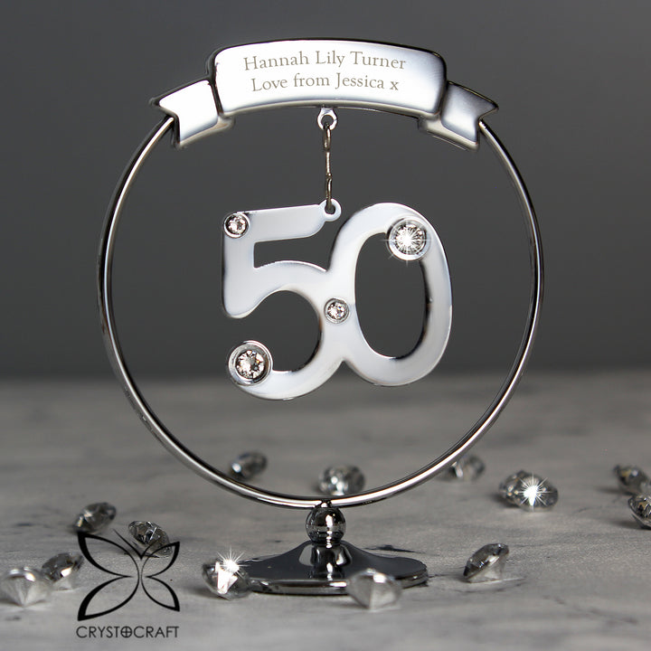 Personalised Crystocraft 50th Celebration Ornament - part of the Gifts Finder Personalised Ornaments & Keepsakes collection