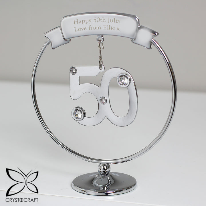 Personalised Crystocraft 50th Celebration Ornament - part of the Gifts Finder Personalised Ornaments & Keepsakes collection