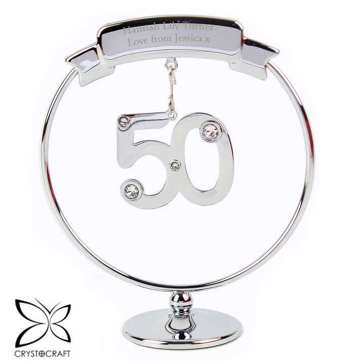 Personalised Crystocraft 50th Celebration Ornament - part of the Gifts Finder Personalised Ornaments & Keepsakes collection