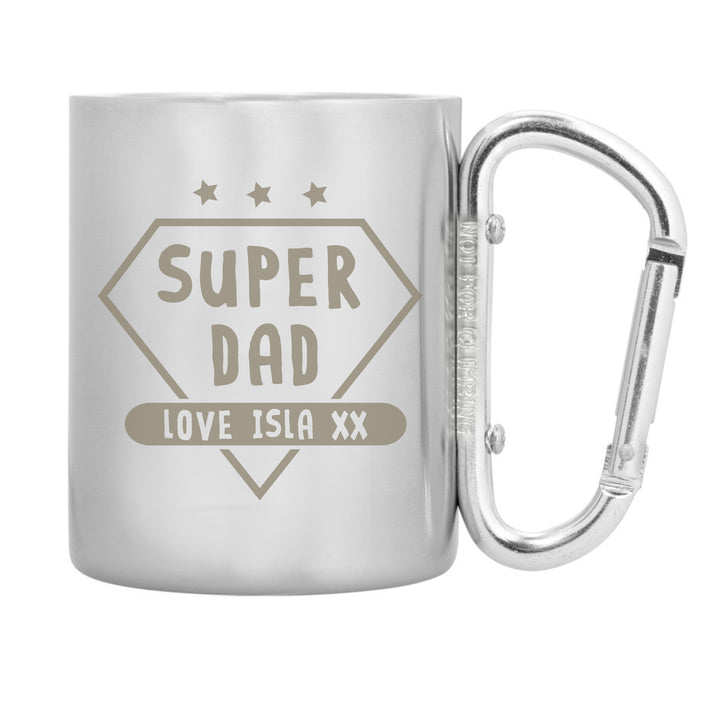 Buy Personalised Super Dad Stainless Steel Mug at www.giftsfinder.co.uk