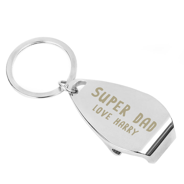 Personalised Super Dad Bottle Opener Keyring - part of the Personalised Keyrings collection