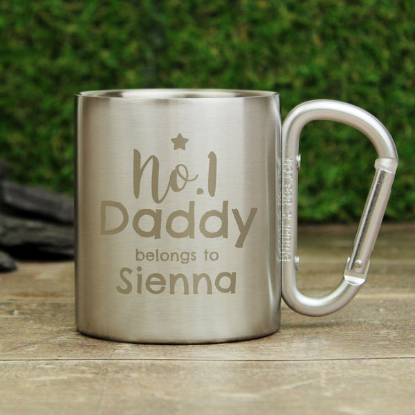 Buy Personalised No.1 Daddy Stainless Steel Mug at www.giftsfinder.co.uk