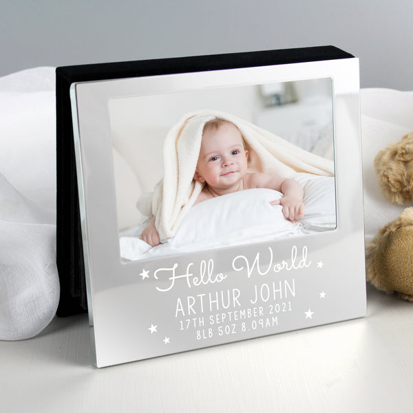 Buy Personalised Hello World 6x4 Photo Frame Album at www.giftsfinder.co.uk