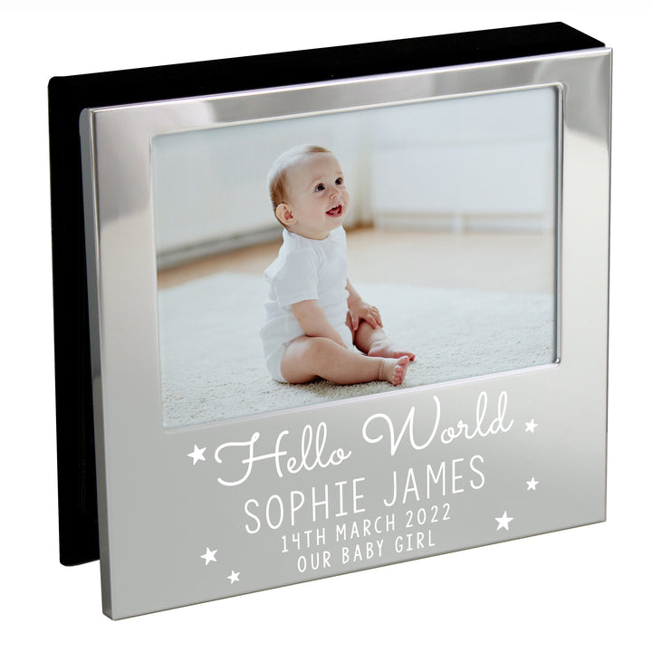 Buy Personalised Hello World 6x4 Photo Frame Album at www.giftsfinder.co.uk