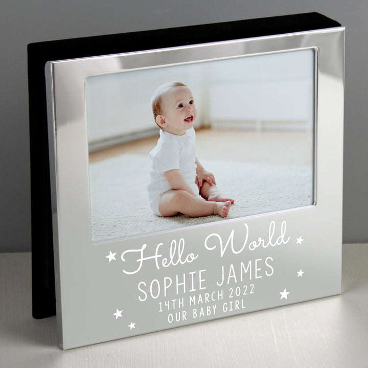 Buy Personalised Hello World 6x4 Photo Frame Album at www.giftsfinder.co.uk