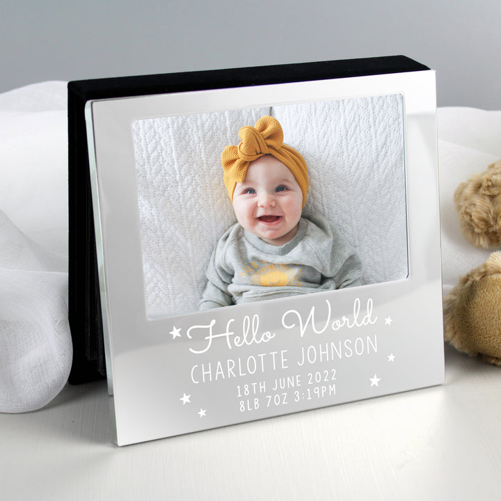 Buy Personalised Hello World 6x4 Photo Frame Album at www.giftsfinder.co.uk