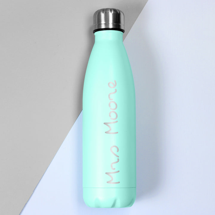 Buy Personalised Name Only Island Mint Green Metal Insulated Drinks Bottle at www.giftsfinder.co.uk