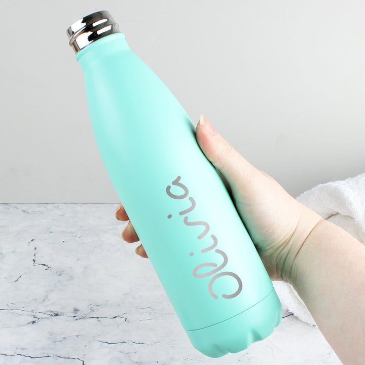 Buy Personalised Name Only Island Mint Green Metal Insulated Drinks Bottle at www.giftsfinder.co.uk