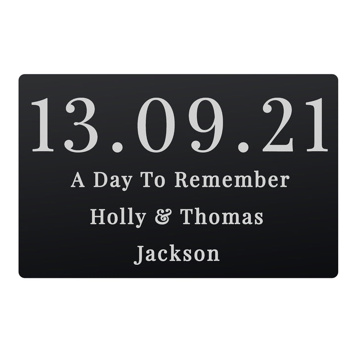 Buy Personalised Large Date Black Wallet Card available now at www.giftsfinder.co.uk