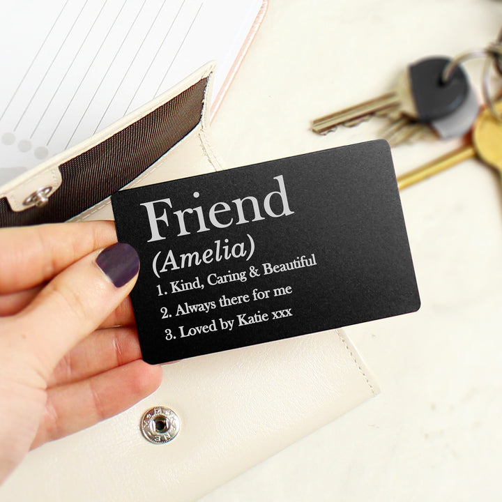 Buy Personalised Definition Black Wallet Card available now at www.giftsfinder.co.uk