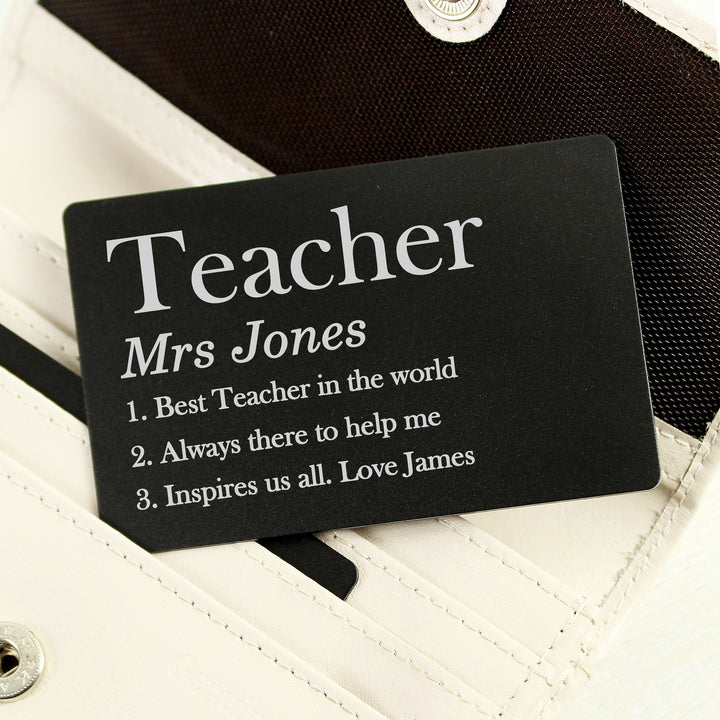 Buy Personalised Definition Black Wallet Card available now at www.giftsfinder.co.uk