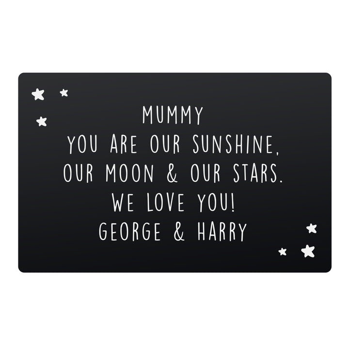 Personalised Star Black Wallet Card - part of the Gifts Finder Personalised Mens Wallets collection