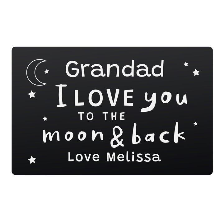 Personalised To The Moon & Back Black Wallet Card - part of the Gifts Finder Personalised Mens Wallets collection