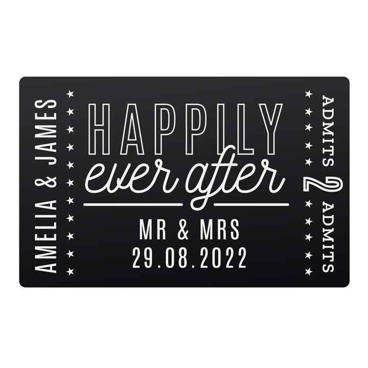 Personalised Happily Ever After Black Wallet Card - part of the Gifts Finder Personalised Valentine's Day Cards collection