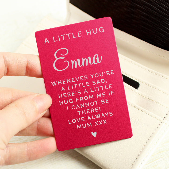 Personalised Free Text Cerise Wallet Card - part of the Gifts Finder Personalised Mens Wallets collection