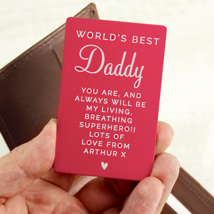 Personalised Free Text Cerise Wallet Card - part of the Gifts Finder Personalised Mens Wallets collection