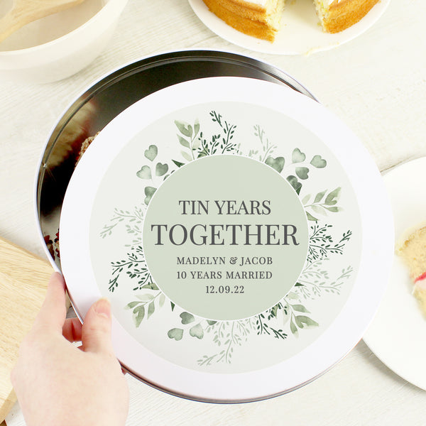 Buy Personalised Botanical Cake Tin available now at www.giftsfinder.co.uk