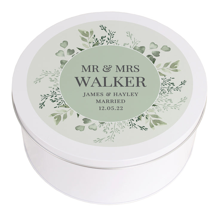 Buy Personalised Botanical Cake Tin available now at www.giftsfinder.co.uk