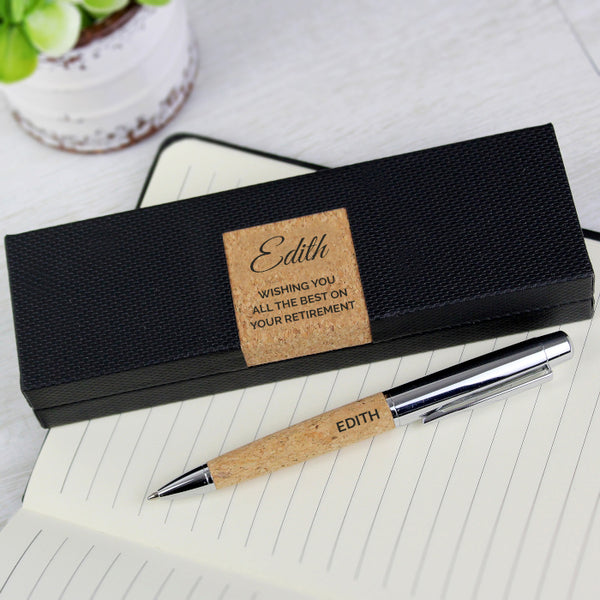 Buy Personalised Free Text Cork Pen Set available now at www.giftsfinder.co.uk