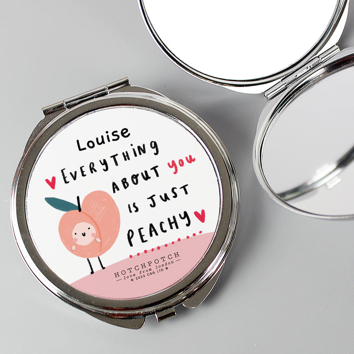 Personalised Peachy Compact Mirror - part of the Gifts Finder Personalised Compact Mirrors collection