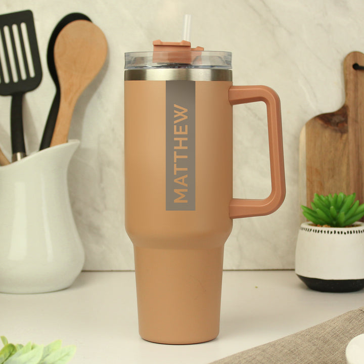 Buy Personalised 40oz Brown Travel Cup available now at www.giftsfinder.co.uk