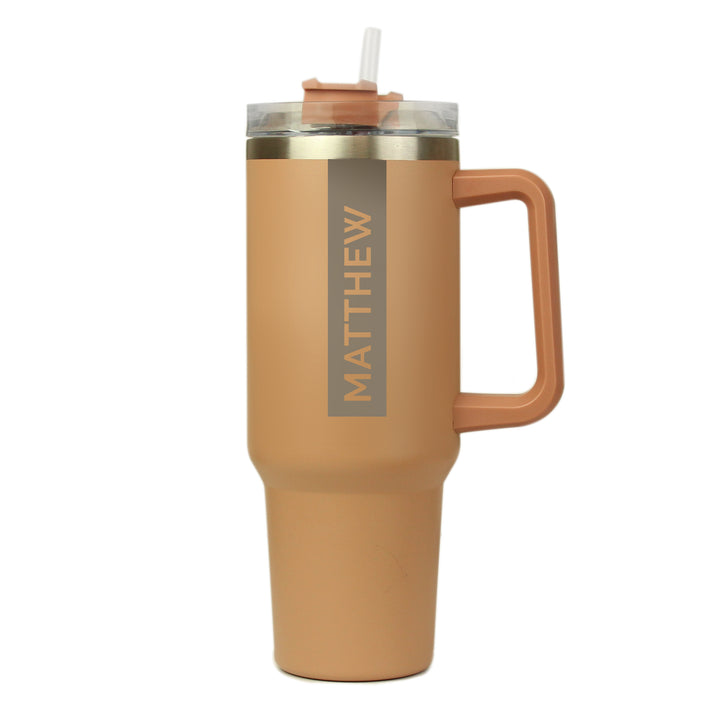 Buy Personalised 40oz Brown Travel Cup available now at www.giftsfinder.co.uk