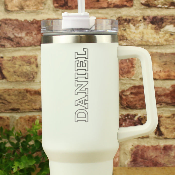 Buy Personalised 40oz White Travel Cup available now at www.giftsfinder.co.uk