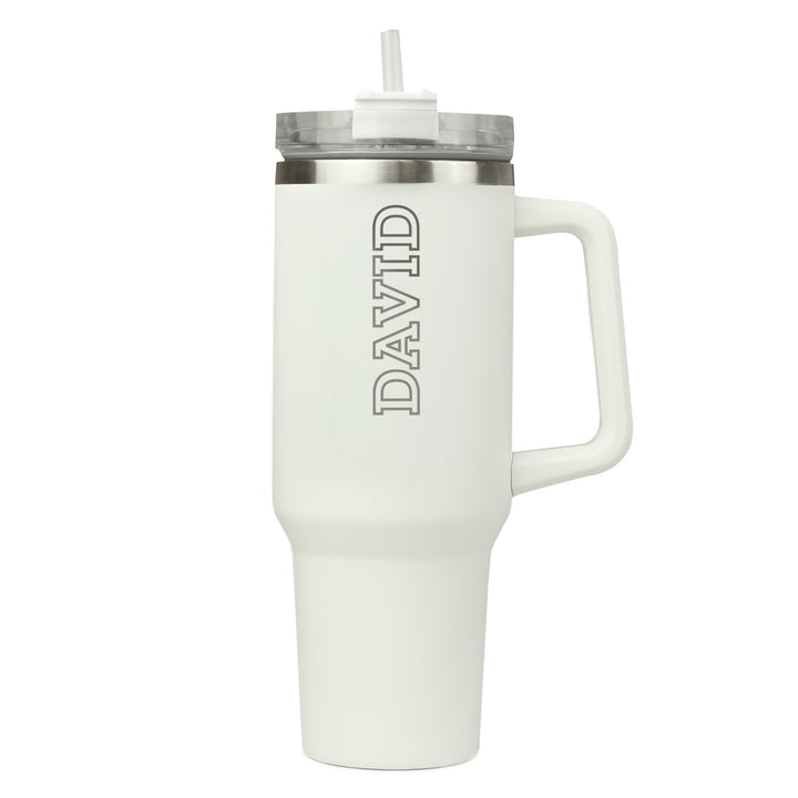 Buy Personalised 40oz White Travel Cup available now at www.giftsfinder.co.uk