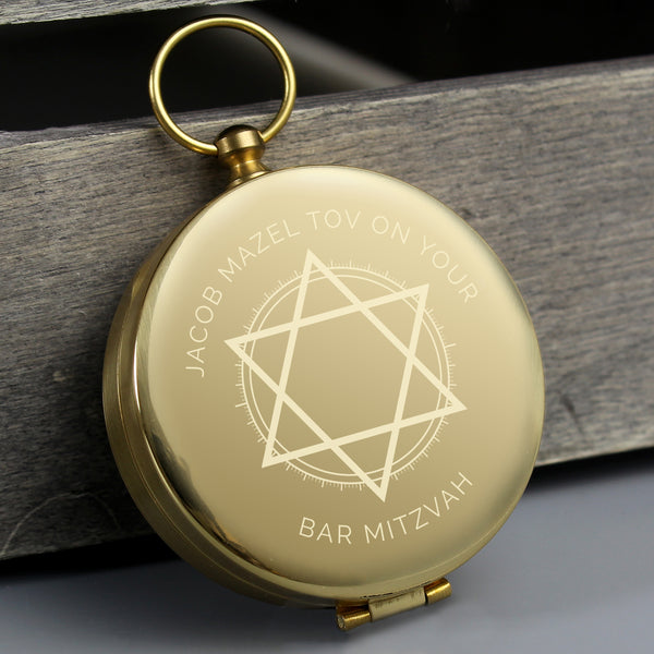 Buy Personalised Bar and Bat Mitzvah Keepsake Compass available now at www.giftsfinder.co.uk